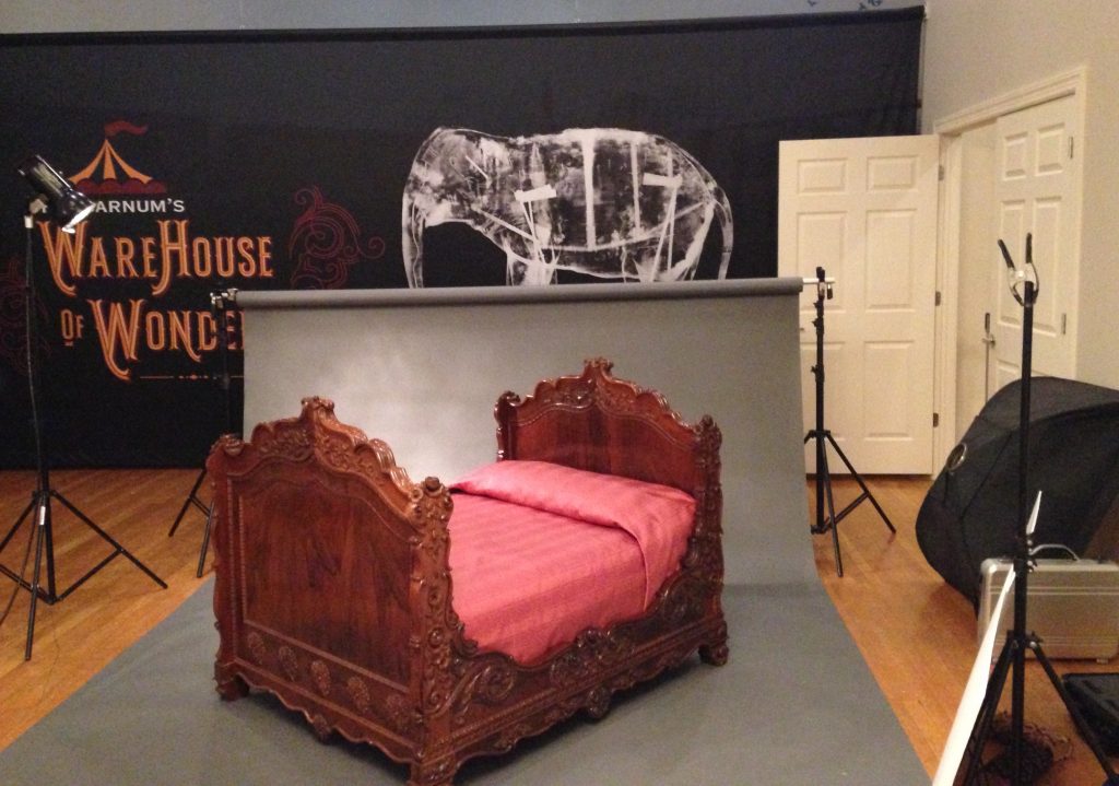 Rosewood bed, gift to Tom Thumb and Lavinia Warren